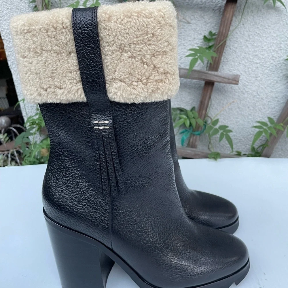 Paige Whitney Shearling Lined Boot in Black NEW